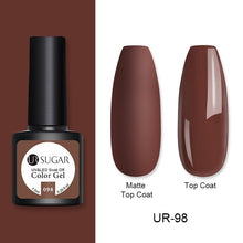 Load image into Gallery viewer, UR SUGAR 7.5ml Matte Nail Gel Polish Purple Series Hybrid Varnish Nail Art Semi Permanent UV Gel Varnish Soak Off Matte Top Coat
