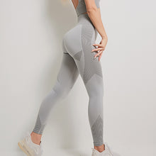 Load image into Gallery viewer, X-HERR Women Yoga Set Gym Workout Clothes Crop Top Long Sleeve Zipper Front Seamless Tight High Waist Design
