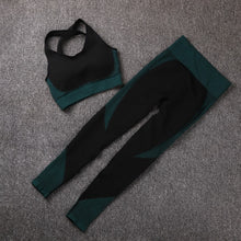 Load image into Gallery viewer, GUTASHYE Sport Suit Woman Seamless Running Tracksuit Sportswear Gym Crop Top Yoga Pant Fitness Clothes Workout Leggings Yoga Set
