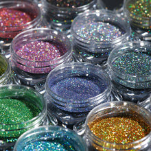 Load image into Gallery viewer, Holographic Powder on Nails Laser Silver Glitter Chrome Nail Powder DIP Shimmer Gel Polish Flakes for Manicure Pigment CH1028-4
