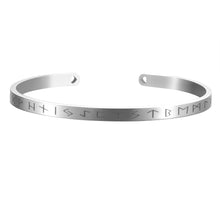 Load image into Gallery viewer, New Nordic viking rune bracelet bangle adjustable amulet cuff bangle with valknut stainless steel quality men jewelry SL-144

