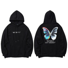 Load image into Gallery viewer, 2020 Men Hip Hop Sweatshirt Hoodie Color Butterfly Streetwear Harajuku Pullover Hoodie Cotton Fleece Winter Autumn Black Hoodie
