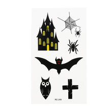 Load image into Gallery viewer, Temporary Tattoo Sticker Horror cat bat Terror Wound Realistic Blood Injury Scar Tattoo Sticker For Halloween Makeup Body Art
