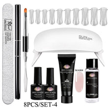 Load image into Gallery viewer, MEET ACROSS Poly UV Gel Set Nail Gel Kit 20/30ml Crystal Builder Clear Colors Gel with Lamp Gel Nail Polish For Nail Extensions
