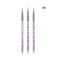 Load image into Gallery viewer, 3Pcs/Set UV Gel Drawing Painting Nail Liner Brush Acrylic Nail Pen French Nail Mixed Colors Gourd Handle Nail Art DIY Tools
