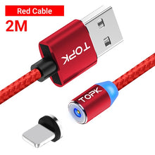 Load image into Gallery viewer, TOPK AM23 LED Magnetic USB Cable,Magnet Charger &amp; USB Type C Cable &amp; Micro USB Cable &amp; Mobile Phone Cable foriPhone 11 X 8 7Plus
