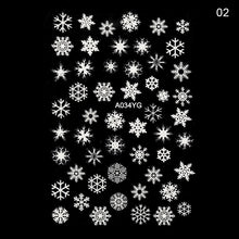 Load image into Gallery viewer, 1Pcs 3D Nail Sticker Christmas Holographics Snowflake For Gold Silver Nail Art Stickers DIY Nail Art Decoration Decals
