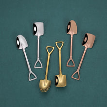 Load image into Gallery viewer, Stainless Steel Iron Shovel Spoon Coffee Ice Cream Spoon Engineering Shovel Retro Cute Square Head Spoon Kitchen Gadget

