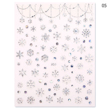 Load image into Gallery viewer, 1Pcs 3D Nail Sticker Christmas Holographics Snowflake For Gold Silver Nail Art Stickers DIY Nail Art Decoration Decals
