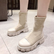 Load image into Gallery viewer, Women Boots Black Sock Boots 2020 New Punk Gothic Women's Ankle Shoes Platform Shoes Women White Sock Boots Cool Ladies
