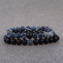 Load image into Gallery viewer, 2pcs/set 2020 Weathered Stone Beaded Couple Bracelet Classic MoonStone Lovers Bracelet For Women Bileklik
