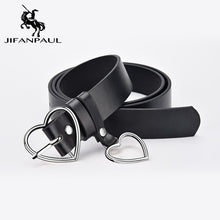 Load image into Gallery viewer, JIFANPAUL New sweetheart buckle with adjustable ladies luxury brand cute Heart-shaped thin belt high quality punk fashion belts
