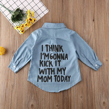 Load image into Gallery viewer, 2-7Y Autumn Toddler Kids Baby Girl Shirts Tops Clothes Denim Letter Print Long Sleeve Tops Shirt Warm Coat Shirt
