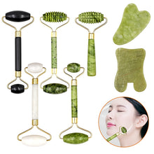 Load image into Gallery viewer, 1pc 8 Sizes Facial Massage Roller Plate Double/Single Heads Jade Stone Massager Eye Face Neck Thin Lift Relax Slimming Tools
