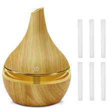 Load image into Gallery viewer, 300ML USB Electric Humidifier Essential Aroma Oil Diffuser Ultrasonic Wood Grain Air Humidifier USB Mini Mist Maker LED Light
