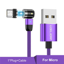 Load image into Gallery viewer, USLION 2020 New 540 Degree Rotate Magnetic Cable Micro USB Type C Cable Magnetic Charging Cable For iPhone 11 Pro Max Data Line
