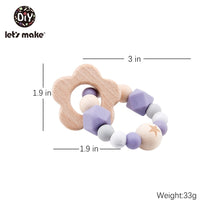 Load image into Gallery viewer, Let's Make Wooden Rattle Teether Baby Toys Engraved Wood Beads Hexagon Teether Silicone Beads 12Mm Tiny Rod Baby Crib Rattle
