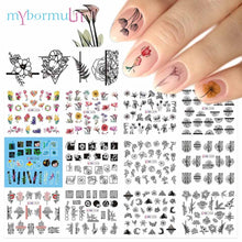 Load image into Gallery viewer, 12pcs Cute Cartoon Nail Stickers Water Decals Banana Fruit Character ransfer Slider Nail Art Tattoo Manicure Foil Wraps 2020 New
