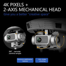Load image into Gallery viewer, F4 Drone GPS 4K 5G HD Mechanical Gimbal Camera  System Supports TF Card Drones Stabilier Distance 2km Flight 25 Min VS SG906Pro
