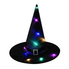Load image into Gallery viewer, 1pc Halloween Decoration Witch Hats LED Lights Cap Halloween Costume Props Outdoor Tree Hanging Ornament Home Glow Party Decor
