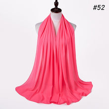 Load image into Gallery viewer, women plain bubble chiffon scarf hijab wrap printe solid color shawls headband muslim hijabs scarves/scarf 60 colors

