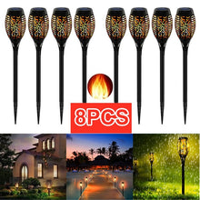 Load image into Gallery viewer, LED Solar Flame Torch Lamp Outdoor Lights Solar Garden Light Flickering Lamp Courtyard Balcony Lawn Path Spotlight Dropshipping
