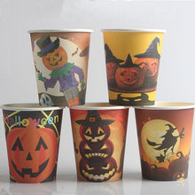 Load image into Gallery viewer, Halloween Decoration Supplies Tablecloths Straws Paper Plates Paper Cups Halloween Party Supplies Halloween Door Falg HY1

