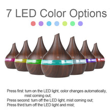 Load image into Gallery viewer, 300ml USB Air Humidifier Electric Aroma Air Diffuser Essential Oil Wood Ultrasonic Aromatherapy Cool Mist Maker for Home Car
