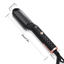Load image into Gallery viewer, PTC Heating Hair Straightener Brush Comb Personal Care Smooth Men's Styling Shape Anti Static Fluffy Straight Beard Comb
