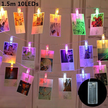 Load image into Gallery viewer, 1.5m 10Led Unicorn Snowman Snowflake Photo Clips Led Light String Wedding Festival Bar Home Party Decoration Christmas Ornament
