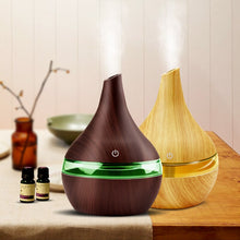 Load image into Gallery viewer, 300ML USB Electric Humidifier Essential Aroma Oil Diffuser Ultrasonic Wood Grain Air Humidifier USB Mini Mist Maker LED Light

