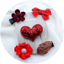 Load image into Gallery viewer, 5PCS/set Baby Girls Bow Hairpins Hair Clip for girls Barrettes Flower Headdress Children Princess Headwear
