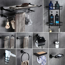 Load image into Gallery viewer, Bathroom Accessories Corner Shelf,Towel Rack,Paper holder,Towel Bar,Toilet Brush Holder Towel Rail Brass Black bathroom Hardware
