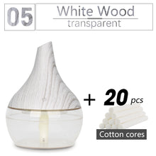 Load image into Gallery viewer, 300ML USB humidifier Electric oil Aromatherapy wood grain Ultrasonic air diffuser with 7 colors lights  for home office Car

