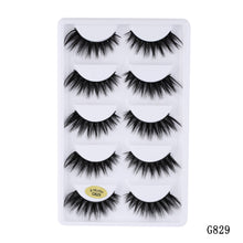 Load image into Gallery viewer, 5 pairs 5D Mink Eyelashes Natural False Eyelashes Lashes Soft Fake Eyelashes Extension Makeup Wholesale
