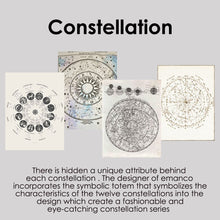 Load image into Gallery viewer, eManco Women 12 Horoscope Zodiac Sign Gold Pendant Necklace Aries Leo 12 Constellations Jewelry Kids Christmas Gifts
