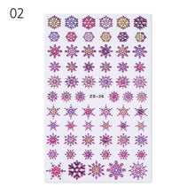 Load image into Gallery viewer, 1Pcs 3D Nail Sticker Christmas Holographics Snowflake For Gold Silver Nail Art Stickers DIY Nail Art Decoration Decals
