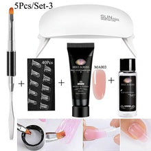 Load image into Gallery viewer, MEET ACROSS Poly UV Gel Set Nail Gel Kit 20/30ml Crystal Builder Clear Colors Gel with Lamp Gel Nail Polish For Nail Extensions
