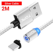 Load image into Gallery viewer, TOPK AM23 LED Magnetic USB Cable,Magnet Charger &amp; USB Type C Cable &amp; Micro USB Cable &amp; Mobile Phone Cable foriPhone 11 X 8 7Plus
