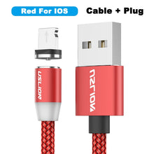 Load image into Gallery viewer, USLION 2M Fast Charging Magnetic Cable Micro USB Type C Charger For iPhone XS X 8 7 Samsung S10 9 Magnet Android Phone Cable 3M
