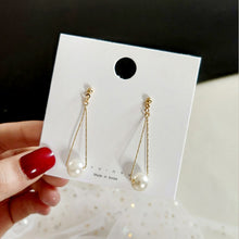 Load image into Gallery viewer, Abdoabdo Pearl Long Tassel Earrings For Women Ear Wire Drop Earrings Jewelry Earrings Gold Earrings Pendientes Mujer Moda 2019
