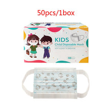 Load image into Gallery viewer, 50-100pcs Children Face Mask Cartoon Printed soft skin-friendly Disposable Mouth Cover Mask boy girl Personal Thicken mouth mask
