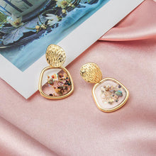 Load image into Gallery viewer, BICUX New Fashion Round Dangle Drop Korean Earrings For Women Geometric Round Heart Gold Earring Wedding Jewelry
