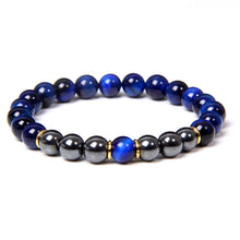 Load image into Gallery viewer, Buddha Bracelet Men Red Tiger Eye Natural Stone 8mm Black Obsidian Hematite Beads Elastic Charm Bracelets Homme Jewelry Gift
