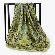 Load image into Gallery viewer, Silk Scarf Women Print hair neck Square Scarves Office Ladies Shawl Bandanna 90*90cm Muslim Hijab Handkerchief muffler foulard

