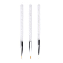 Load image into Gallery viewer, 3Pcs/Set UV Gel Drawing Painting Nail Liner Brush Acrylic Nail Pen French Nail Mixed Colors Gourd Handle Nail Art DIY Tools
