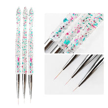 Load image into Gallery viewer, 3Pcs/Set UV Gel Drawing Painting Nail Liner Brush Acrylic Nail Pen French Nail Mixed Colors Gourd Handle Nail Art DIY Tools
