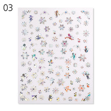 Load image into Gallery viewer, 1Pcs 3D Nail Sticker Christmas Holographics Snowflake For Gold Silver Nail Art Stickers DIY Nail Art Decoration Decals
