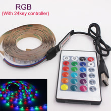 Load image into Gallery viewer, 1M 2M 3M 4M 5M USB LED Strip DC 5V Flexible Light Lamp 60LEDs SMD 2835 50CM Mini 3Key Desktop Decor Tape TV Background Lighting
