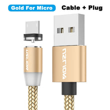Load image into Gallery viewer, USLION 2M Fast Charging Magnetic Cable Micro USB Type C Charger For iPhone XS X 8 7 Samsung S10 9 Magnet Android Phone Cable 3M
